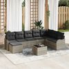 vidaXL Tuin Sofa Set met kussen 9 pcs Lichtgrijs Poly riet