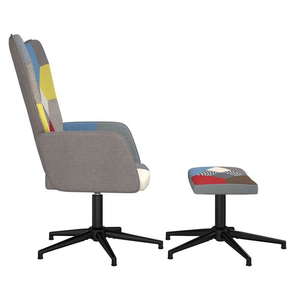 vidaXL Relaxstoel met voetenbank patchwork stof