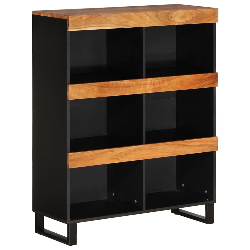 vidaXL Dressoir 40x34x75 cm massief acaciahout, opbergkast, dressoir kast, bijzetkast, wandkast, opbergkastje, dressoirkast, dressoir zwart