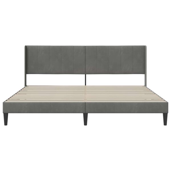 vidaXL Bedframe met hoofdeinde Donkergrijs 180 x 200 cm Fluweel