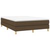 vidaXL Boxspring met matras stof donkerbruin 140x190 cm