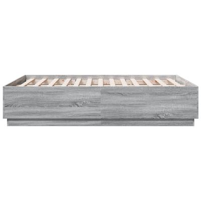 vidaXL Bedframe bewerkt hout grijs sonoma eikenkleurig 140x190 cm