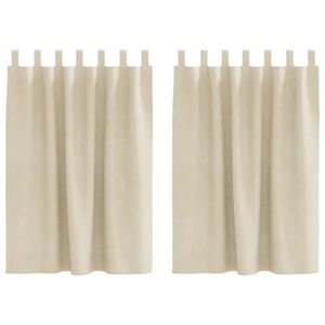 vidaXL Verduisterende gordijnen 2 st Cr&egrave;mekleurig 140 x 140 cm fluweel