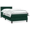 vidaXL Boxspring met matras fluweel donkergroen 100x220 cm