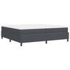 vidaXL Boxspringbed Donkergrijs en Wit 200 x 200 cm Katoen Stof