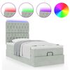 vidaXL Ottoman bed met matrassen en LED's 100x200cm fluweel lichtgrijs