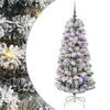 vidaXL Kunstmatige Inklapbare Kerstboom 150 LED's Groen en Wit 150 cm
