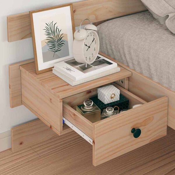 vidaXL Bedframe met hoofdeinde Bruin 75 x 190 cm Massief grenenhout