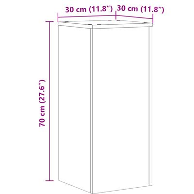 vidaXL Plantenstandaards 2 st 30x30x70 cm bewerkt hout bruin eiken