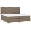 vidaXL Boxspring met matras stof taupe 200x200 cm