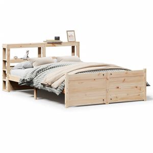 vidaXL Bedframe met hoofdbord massief grenenhout 140x190 cm