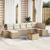 vidaXL Tuin Sofa Set met kussen 8 pcs Beige poly rattan
