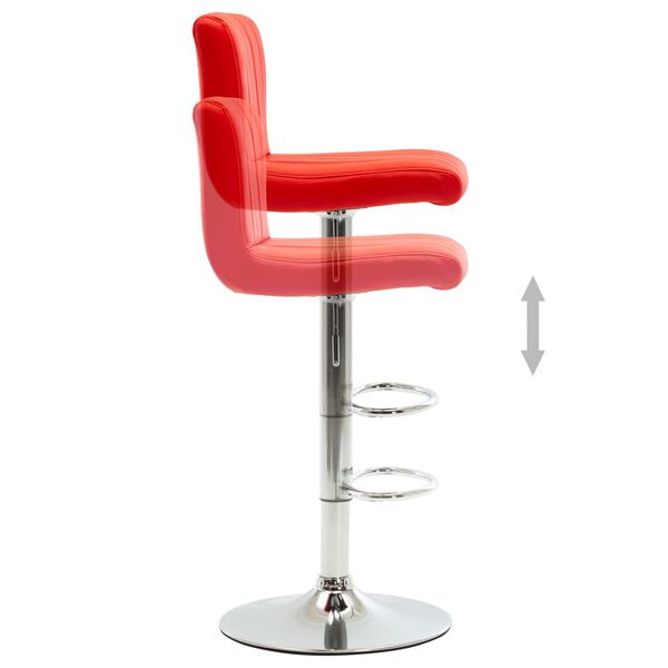 vidaXL Barkruk kunstleer rood