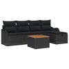 vidaXL Tuinbankenset 6 st Zwart Poly riet