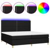 vidaXL Boxspring met matras en LED stof zwart 200x200 cm