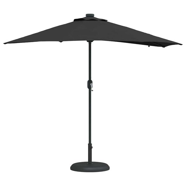 vidaXL Tuinparasol Zwart 294 x 150 x 223 cm Polyester en staal