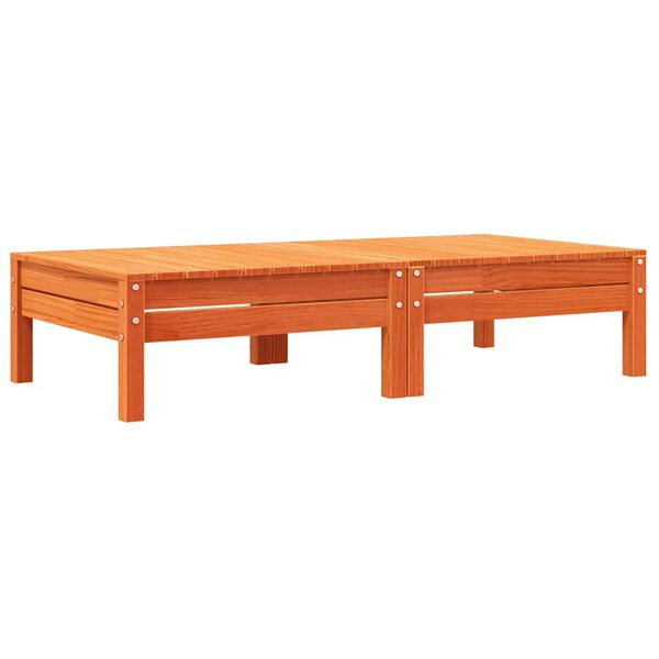 vidaXL Tuinvoetenbanken met kussens 2 st massief grenenhout wasbruin