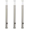 vidaXL Bolderverlichting met sensor en stopcontact 3 stuks 110 cm roestvrij staal IP44
