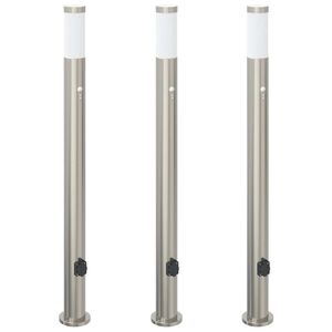 vidaXL Bolderverlichting met sensor en stopcontact 3 stuks 110 cm