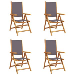 vidaXL Inklapbare stoelen 4 st verstelbaar antracietkleurig