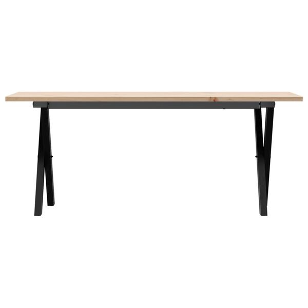 vidaXL Salontafel X-frame 110x40x45 cm massief grenenhout en staal