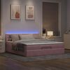 vidaXL Ottoman bed met matras en LED's 160x200cm fluweel roze
