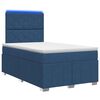 vidaXL LED Boxspring Bed met Matras Blauw 120 x 200 cm Stof