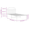 vidaXL Bedframe met hoofdbord metaal wit 107x203 cm