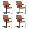 vidaXL Eetkamerstoelen 4 st echt leer bruin