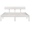 vidaXL Bedframe massief grenenhout wit 135x190 cm 4FT6 Double