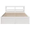 vidaXL Bedframe met hoofdbord massief grenenhout wit 140x190 cm