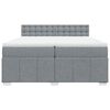 vidaXL Boxspring met matras stof lichtgrijs 200x200 cm