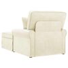 vidaXL Chaise Lounge met Rok Cr&egrave;me 91 x 157 x 91 cm Geribbelde Stof