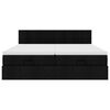vidaXL Ottoman bed met matrassen 200x200cm stof zwart
