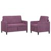 vidaXL Bankenset met opbergruimte 2 st Paars Polyester
