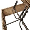 vidaXL Ligbed tweepersoons met dak en gordijn poly rattan beige