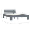 vidaXL Bedframe massief grenenhout grijs 120x200 cm