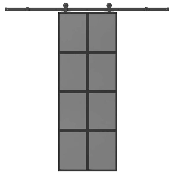 vidaXL Schuifdeur met beslag 76x205 cm gehard glas en aluminium