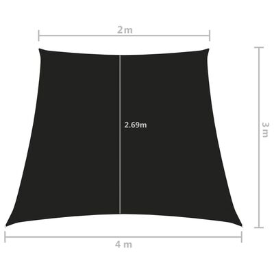vidaXL Zonnezeil trapezium 2/4x3 m oxford stof zwart