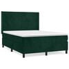 vidaXL Boxspring met matras fluweel donkergroen 140x200 cm