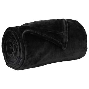 vidaXL Gooi Deken Zwart 130 x 150 cm Fleece