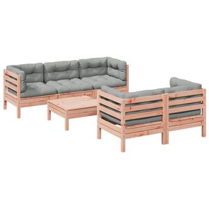 vidaXL 6-delige Loungeset met kussens massief douglas vurenhout