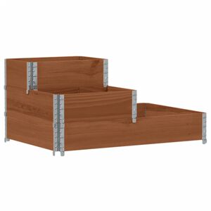 vidaXL Verhoogde plantenbak 3-laags 120x80 cm massief grenenhout bruin