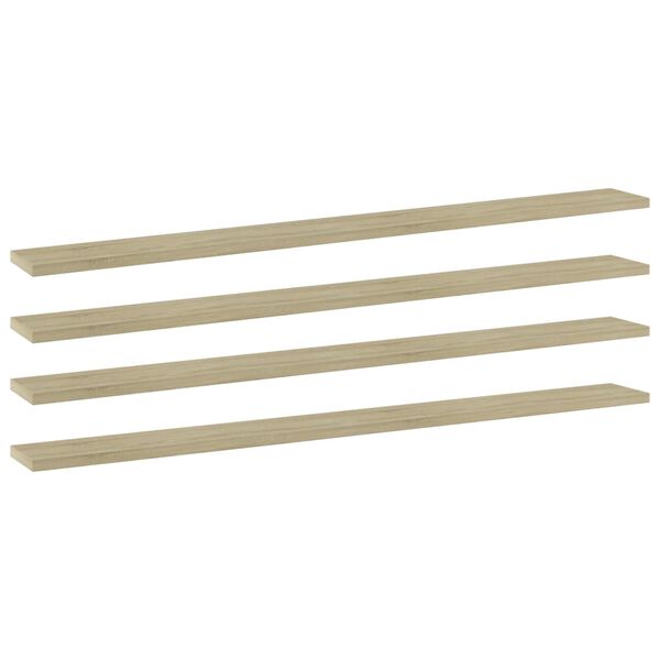 vidaXL Wandschappen 4 st 100x10x1,5 cm spaanplaat sonoma eikenkleurig
