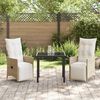 vidaXL Tuin eettafelset met kussen 3 pcs Beige poly rattan