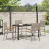 vidaXL Tuin eettafelset met kussen 5 pcs Grijs poly rattan