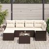 vidaXL Tuin Sofa Set met kussen 7 pcs Bruin Poly riet