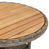 vidaXL 5-delige Bistroset met kussens poly rattan grijs