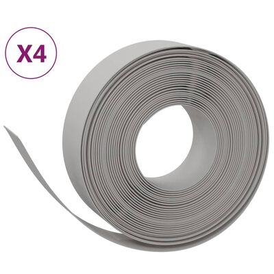 vidaXL Tuinranden 4 st 10 m 15 cm polyetheen grijs
