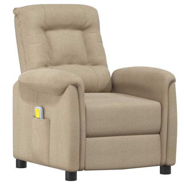 vidaXL Massagestoel microvezelstof lichtgrijs